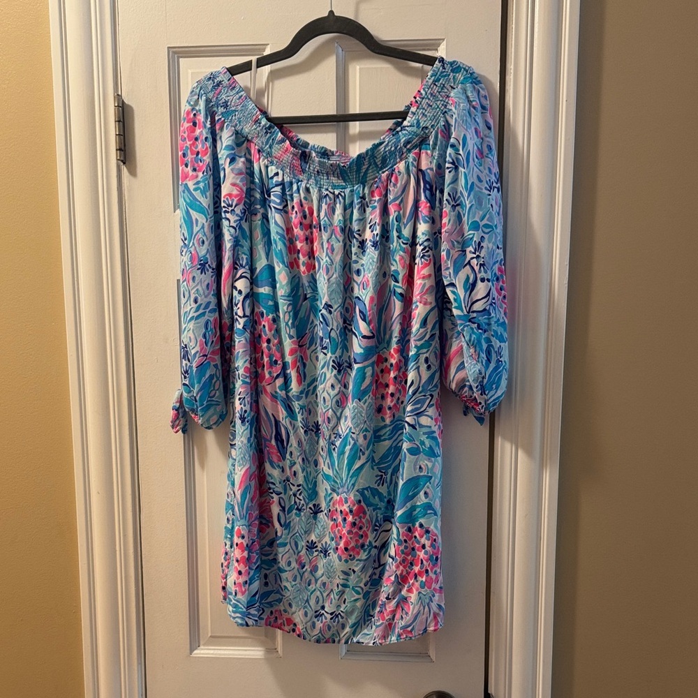 Lilly Pulitzer Blue and Pink Floral Dress
